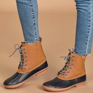 Report Upton Tan Black Rain Duck Boots